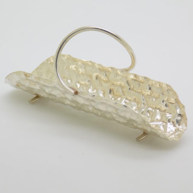 Metal Vintage Italian Handmade Genuine Silver Table Centerpiece Dollhouse Miniature For Sale - Image 7 of 10