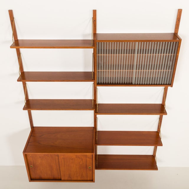 Brown PS System Teak Wall Unit by Preben Sorensen for Randers Møbelfabrik, Denmark, 1960s For Sale - Image 8 of 14