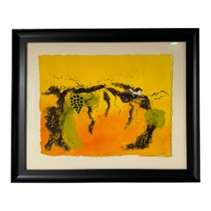 Vintage Abstract Expressionist Acrylic Painting, Signed