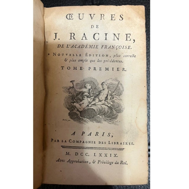 A compelling lot of three authentic 18th-century French antiquarian volumes. This collection features a partial set of...