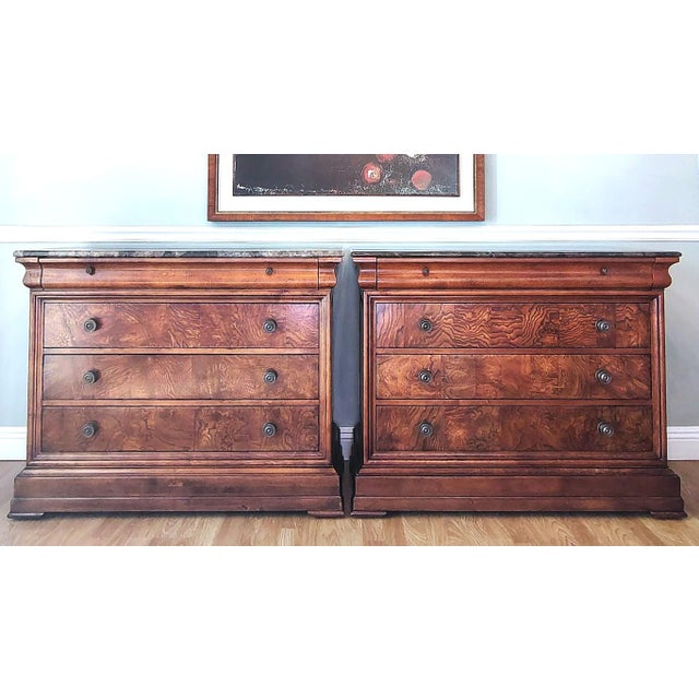 These gorgeous four drawer chests are made by Ethan Allen in the Townhouse collection. They are made of hardwoods, ash...