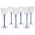 Cobalto and Pulegoso Murano Glass with Twisted Stems from Cenedese, 1950s, Set of 6 For Sale