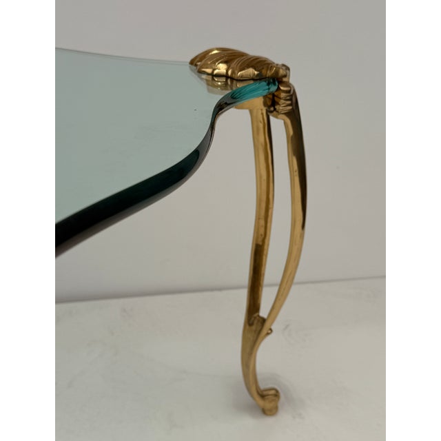 Metal 1970s Brass and Glass Coffee Table Manner of Maison Jansen For Sale - Image 7 of 12