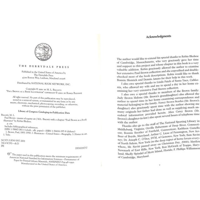 Paper "Paul Brown: Master of Equine Art" 2001 Biscotti, M. L. For Sale - Image 7 of 17