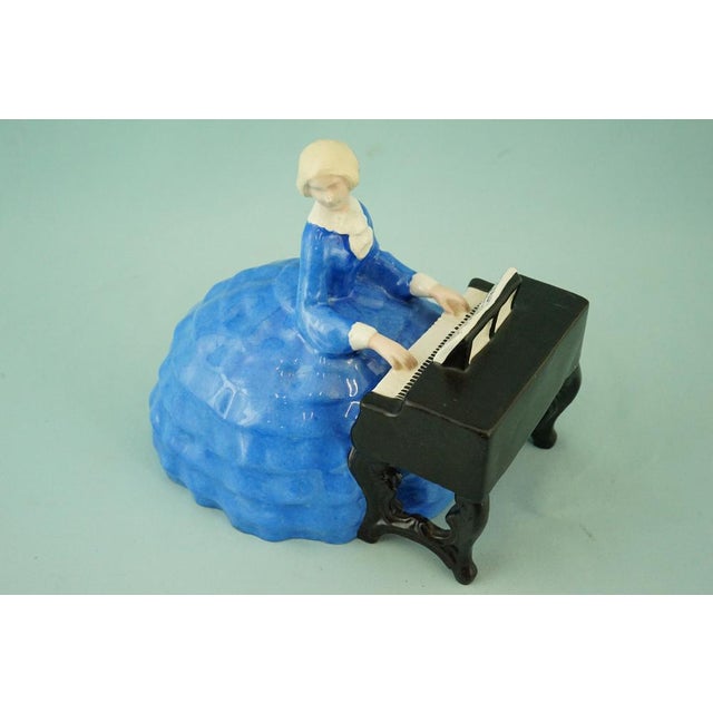 20th Century Ceramic Sculpture of Lady on a Piano by Bertold Loffler for Wiener Keramik in Powolny, Austria For Sale - Image 15 of 18