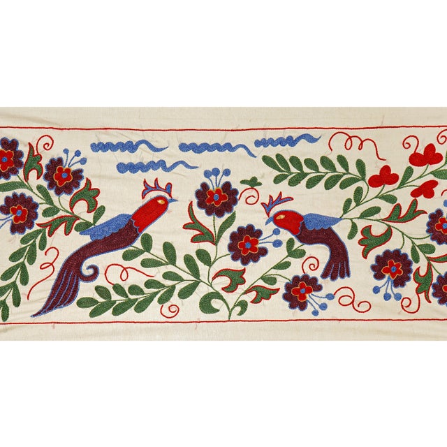 Mid-Century Modern Suzani Wall Decor 1'4'' X 3'2'' For Sale - Image 3 of 10