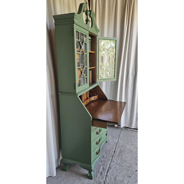 Green Secretary Hutch, Circa 1940's. For Sale - Image 13 of 18