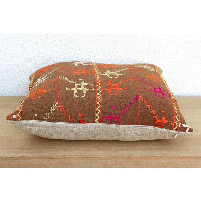 Tribal Patiala Wonder, Antique Phulkari Pillow Cover For Sale - Image 3 of 6