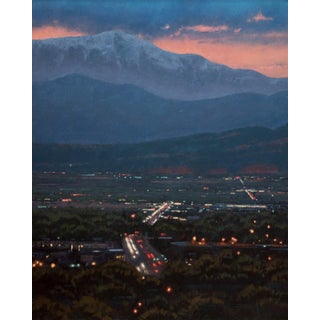 Favorite View, Colorado Springs by Warren Neary | Oil Painting of a sunset over Colorado Springs landscape For Sale