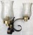 Signed Perzel sconce. Circa 1960. US rewired and in working condition. 2 original craqueled glass shades Priced for one, pair