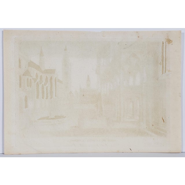 Blue Antique Original 18th Century French Optical Print of a Piazza (Market) in Venice, Italy For Sale - Image 8 of 8