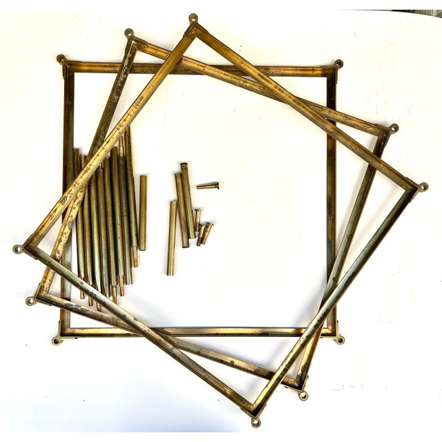 Mid-Century Modern 70’s MCM Italian Brass Glass End Table For Sale - Image 3 of 5