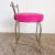 Regency Faux Bamboo Chrome and Pink Low Stool For Sale - Image 4 of 11