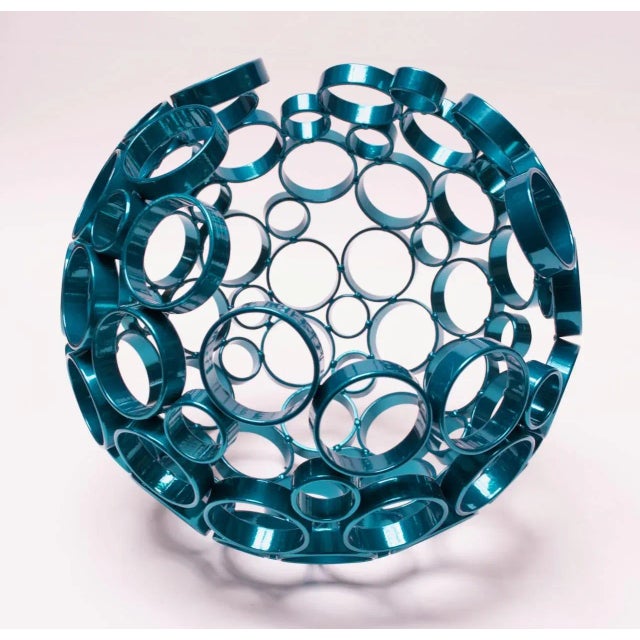 Blue Contemporary Steel "Orb" Sculpture by Scott Behr For Sale - Image 8 of 13