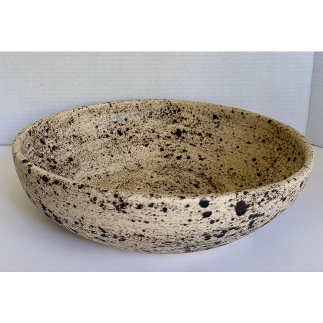 Annie Raysse Handmade Speckled Studio Pottery Serving Bowl For Sale - Image 4 of 11