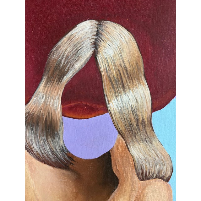 1970s "Susan #7" Surrealist Figurative Female Painting For Sale - Image 4 of 10