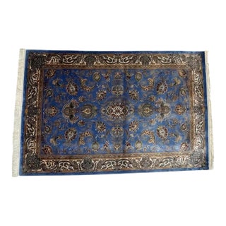 Signed Silk Turkish Rug ,4' X 6' For Sale