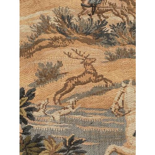 Vintage French Aubusson Style Jacquard Tapestry Hunting with Hounds, 1970s For Sale - Image 13 of 18
