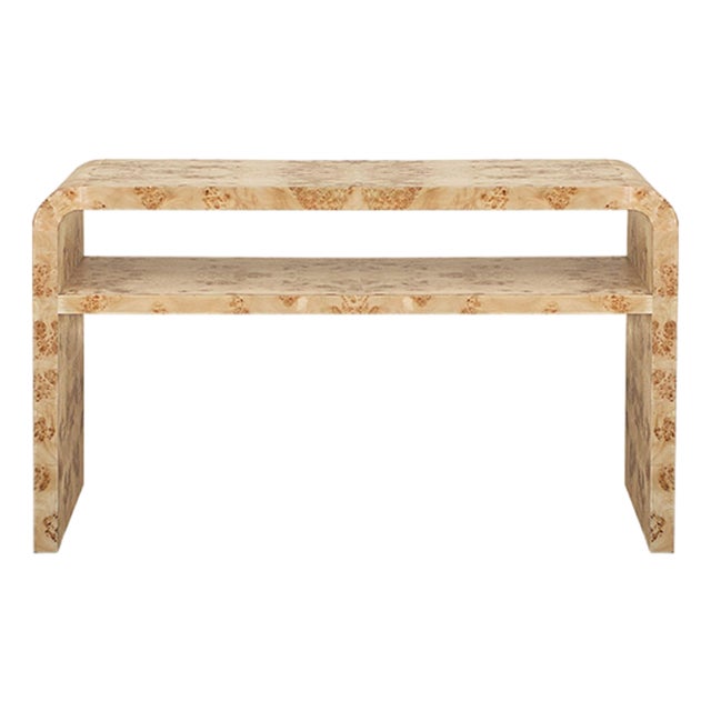 Marshall Light Burl Wood Console For Sale