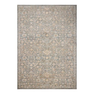 Chris Loves Julia x Loloi Palma Blue / Natural 9'-6" x 13'-1" Area Rug For Sale
