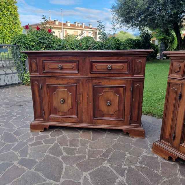 Late 18th Century Bolognese Walnut Credenzas, Set of 2 For Sale - Image 11 of 13