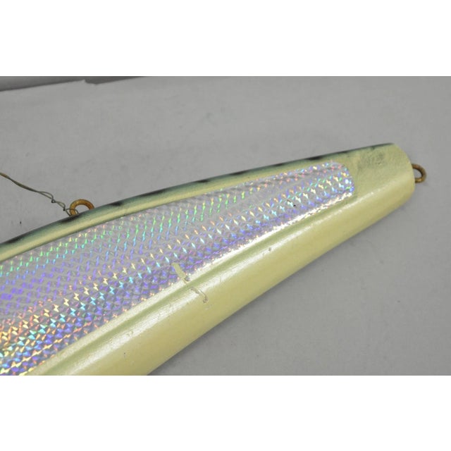 Vintage Wooden Giant Rapala 28” Fishing Lure Hanging Display W / Rainbow Decal For Sale - Image 15 of 18