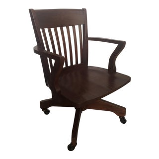Traditional Rolling Library Chair For Sale