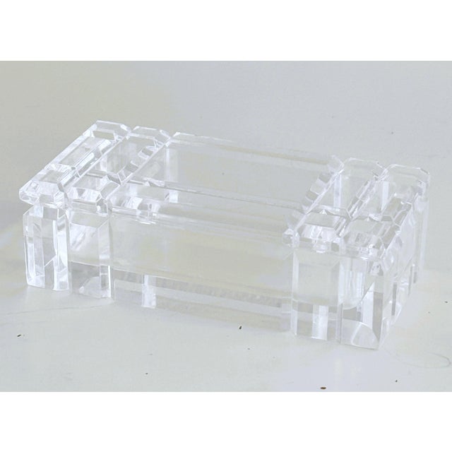 1970s Mid-Century Italian Acrylic Glass Faceted Jewelery Box, 1970s For Sale - Image 5 of 11