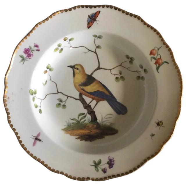 Antique 19th Century Meissen Porcelain Soup Bowl with Decoration of a Bird with Butterfly & Insects For Sale - Image 13 of 13