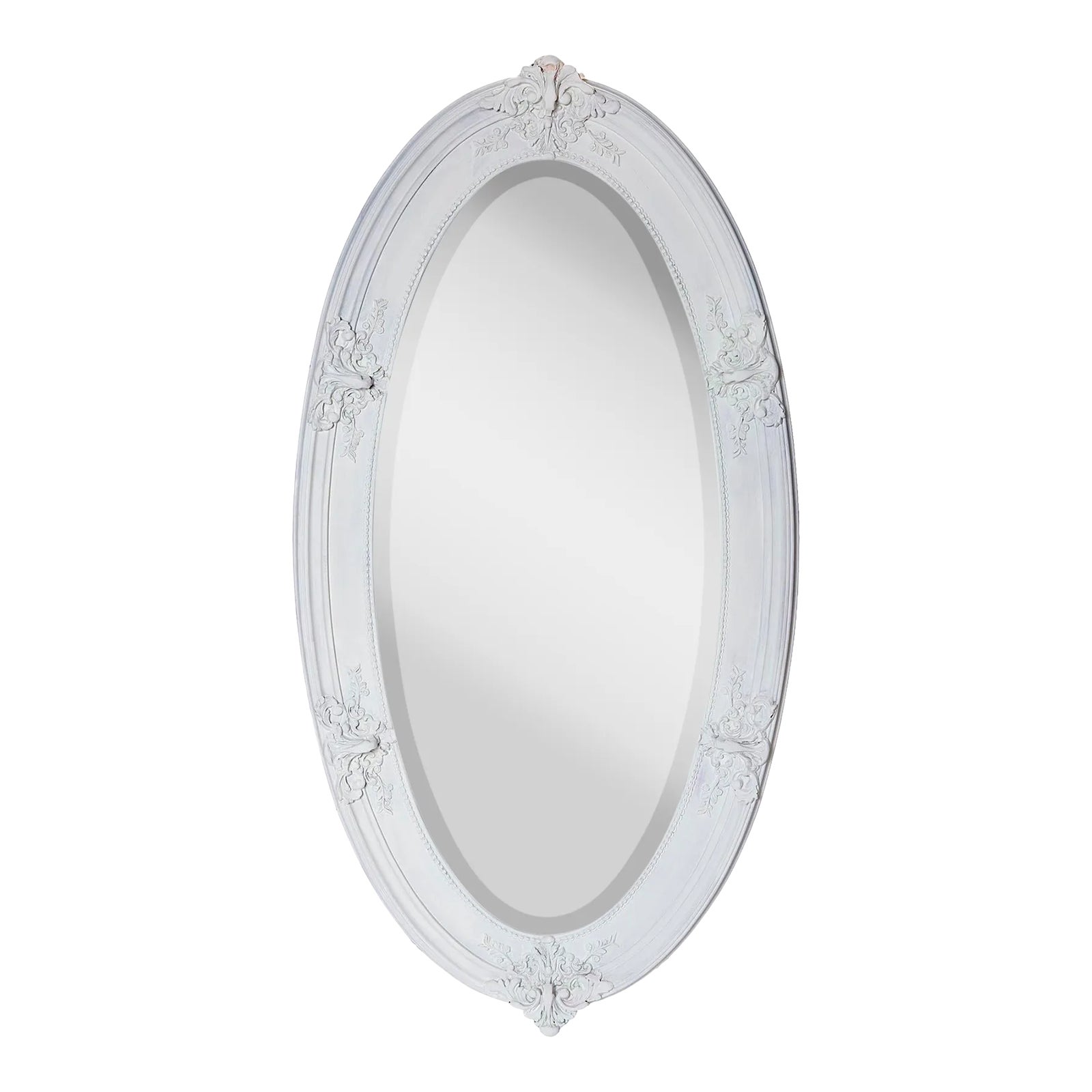 Antique Victorian Oval White Beveled Mirror Chairish