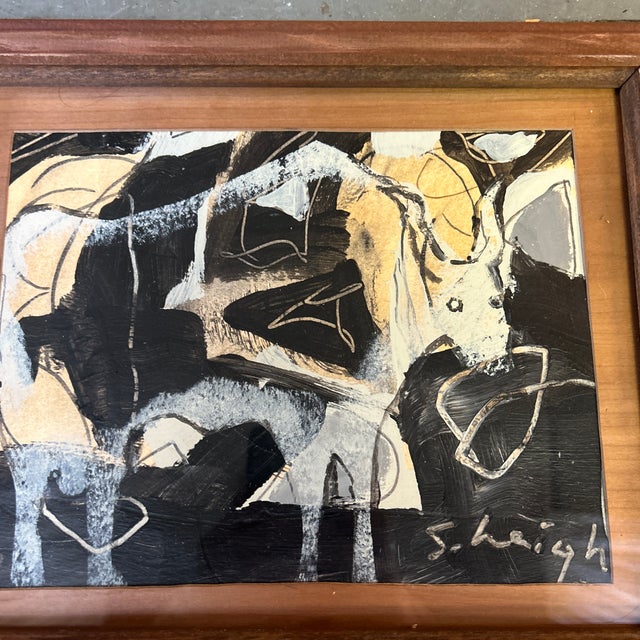 Contemporary abstract “bull” painting by Stephen Heigh. Signed and framed. Measures 10x8 or 12x10 framed. Check out my...