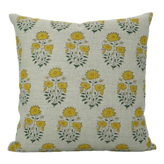 Fabdivine Block Printed Cushion Cover 22x22 Inch Thick Linen-Mayra For Sale