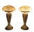 FREE SHIPPING ANYWHERE IN THE CONTINENTAL US! This is a set of mushroom glass table lamps. Art Deco style. Light beige...