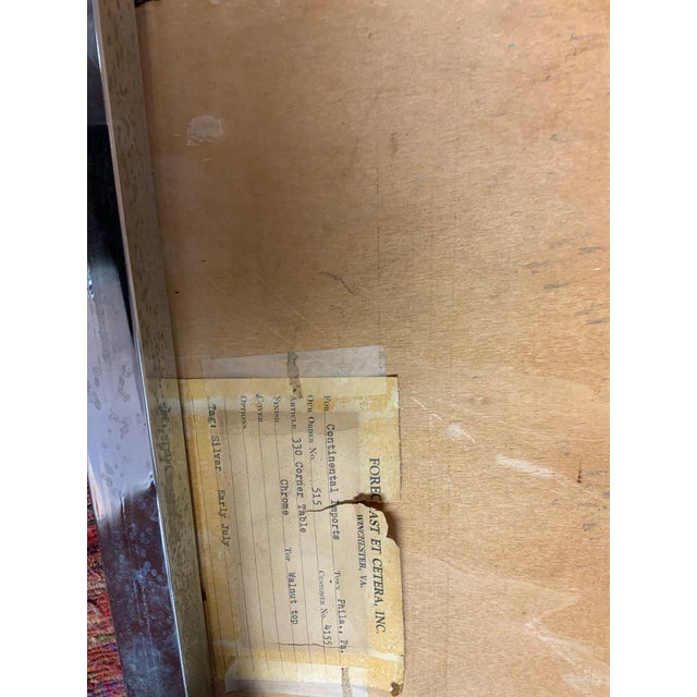 20th Century Chrome and Walnut Table For Sale - Image 11 of 11