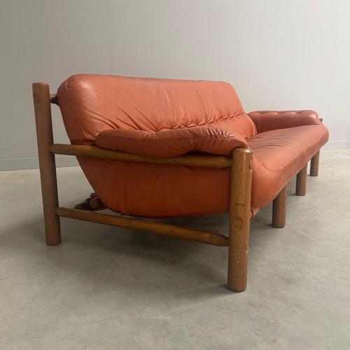 Brutalist Brazilian Leather Lounge Sofa, Germany, 1960s For Sale - Image 6 of 15