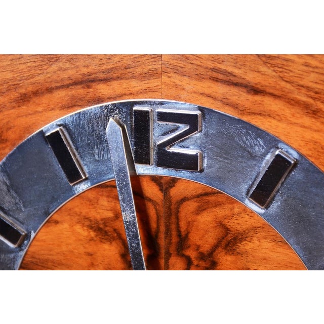 Art Deco Table Clock in Walnut, Czech, 1920s For Sale - Image 10 of 11