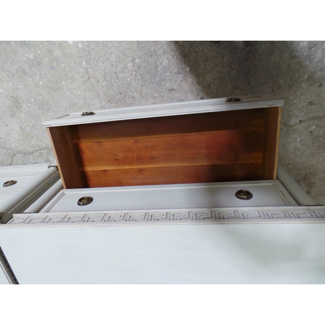 Gustavian Style Unique Greek Key 2 Drawer Chest of Drawers For Sale - Image 13 of 14