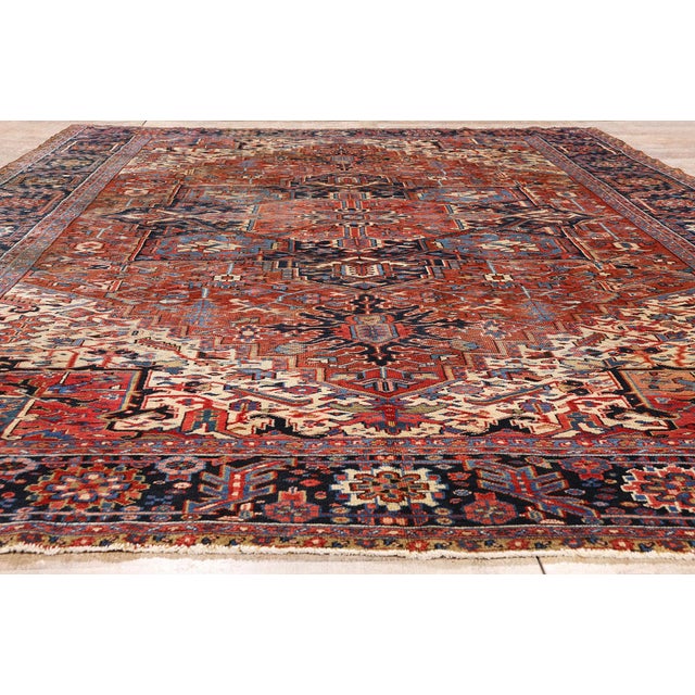 Antique Persian Heriz Rug, 09'10 X 13'10 For Sale - Image 9 of 10
