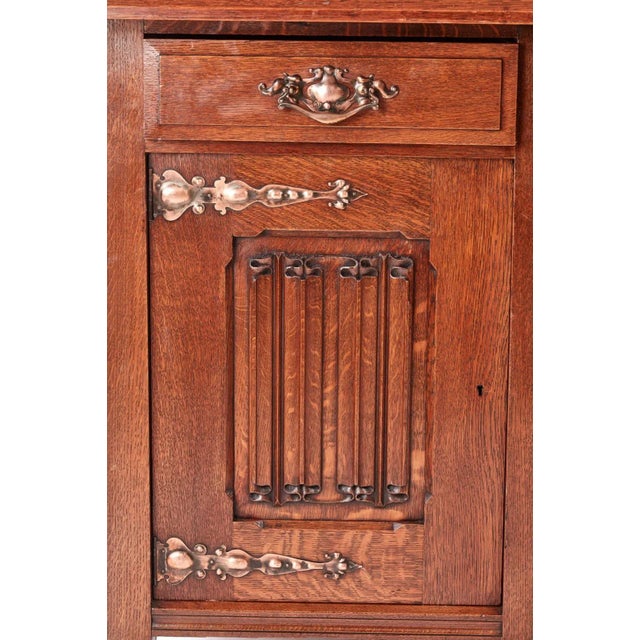 Antique Oak Arts & Crafts Sideboard For Sale - Image 9 of 16