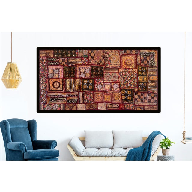 Material: Old Vintage Textile Size : 25'' x 50'' Care: Dry Clean Only Made: Handmade Hand made patchwork wall hanging made...