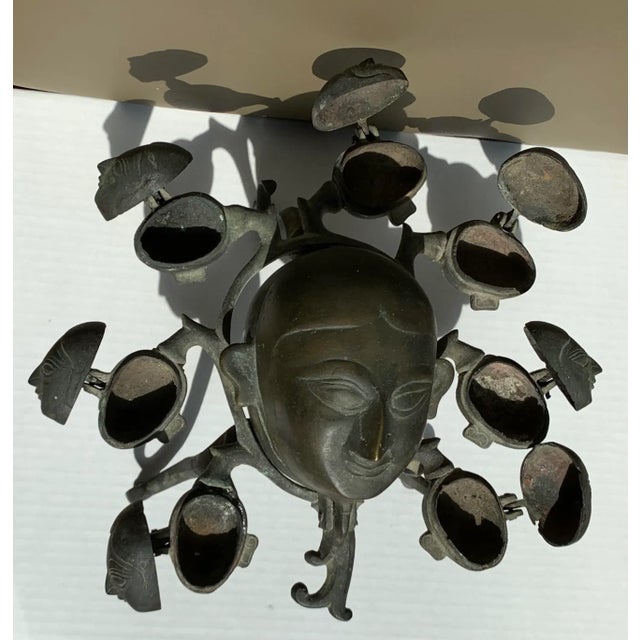 Indian Vintage Hindu Deity Bronze Incense Burner For Sale - Image 3 of 7