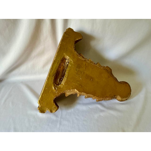 Gold Vintage Mid Century Neoclassical Gold Gilt Wall Bracket, Made in Mexico For Sale - Image 8 of 13