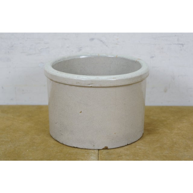 6 Primitive Antique Farmhouse Salt Glaze Stoneware Pottery Crock Pots For Sale - Image 12 of 15