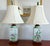 Chinoiserie Pair of Colorful Chinoiserie Floral Lamps With Silk Shades For Sale - Image 3 of 10