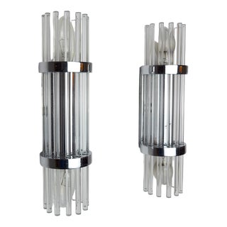 Murano Glass Sconces by Sciolari, Italy, 1970s, Set of 2 For Sale