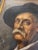 Original Antique European Moody Oil Portrait Painting of Gentleman in Hat Circa 1937 For Sale In Los Angeles - Image 6 of 12