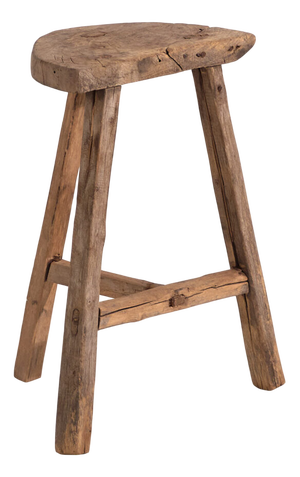 Antique Stool in Elm, 1900s