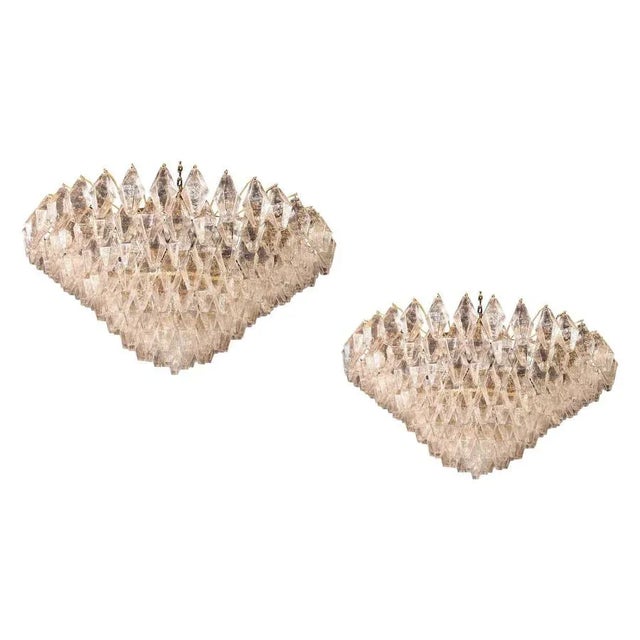 Large Poliedri Murano Glass Ceiling Lights or Chandeliers, Set of 2 For Sale - Image 12 of 12