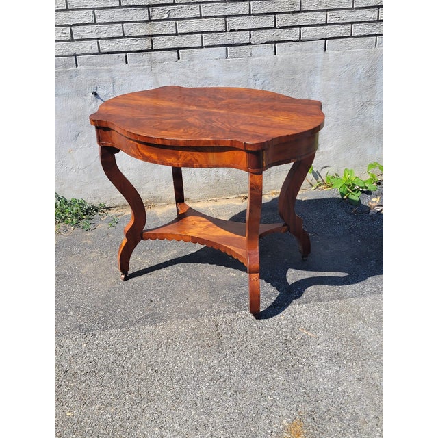 19th Century American Empire Flame Mahogany Center Table. For Sale - Image 13 of 18