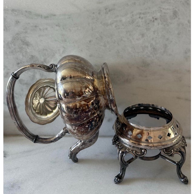 Vintage Sheffield Tilting Coffee or Tea Pot With Stand For Sale In Austin - Image 6 of 11